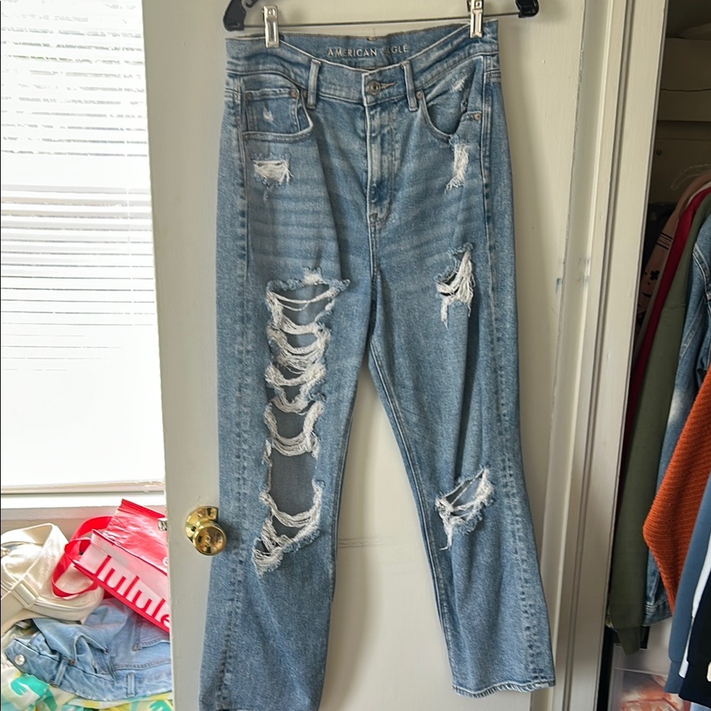 American Eagle Outfitters Blue Flare Wide Leg Jeans